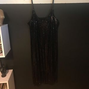 Black shingle dress